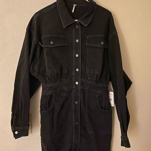 Free People washed black denim dress